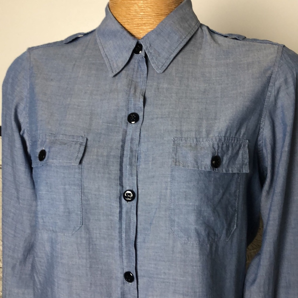 NILI LOTAN Blue Button-Up Shirt Size M - Picture 2 of 14